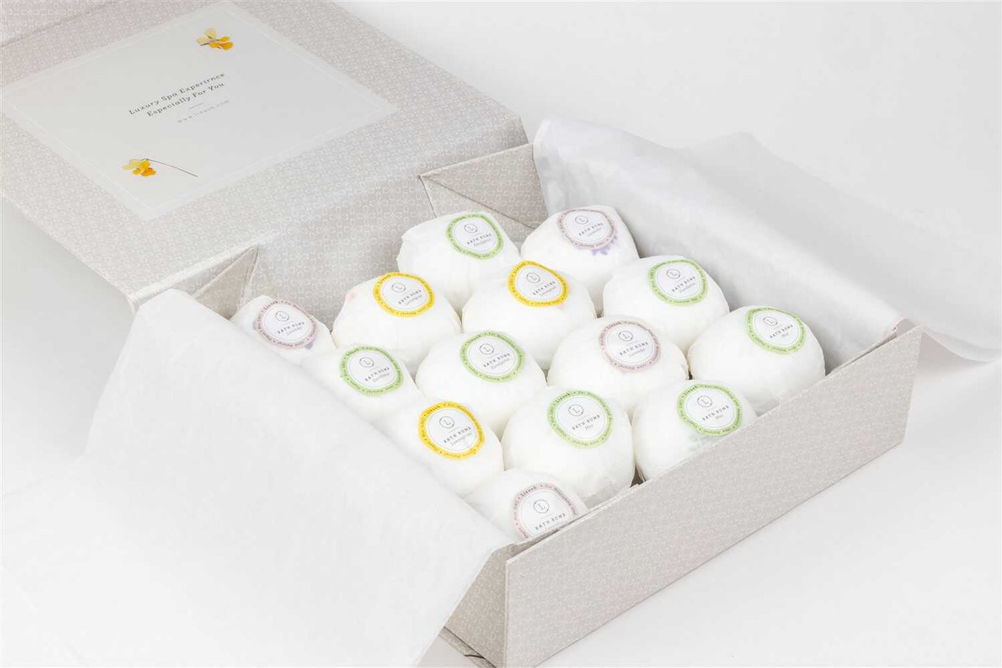 Bath Bombs Gift Box, Set of 14 Big 100% Natural Bath Bombs